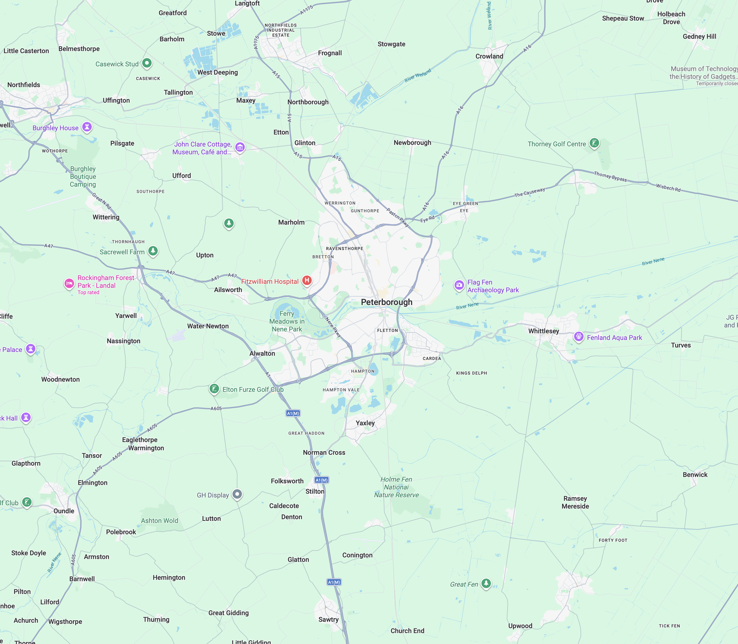 Map of the Greater Peterborough Area
