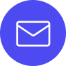 Blue envelope icon on a white background.