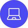 Laptop icon on a purple circular background