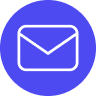 Blue icon of a closed envelope