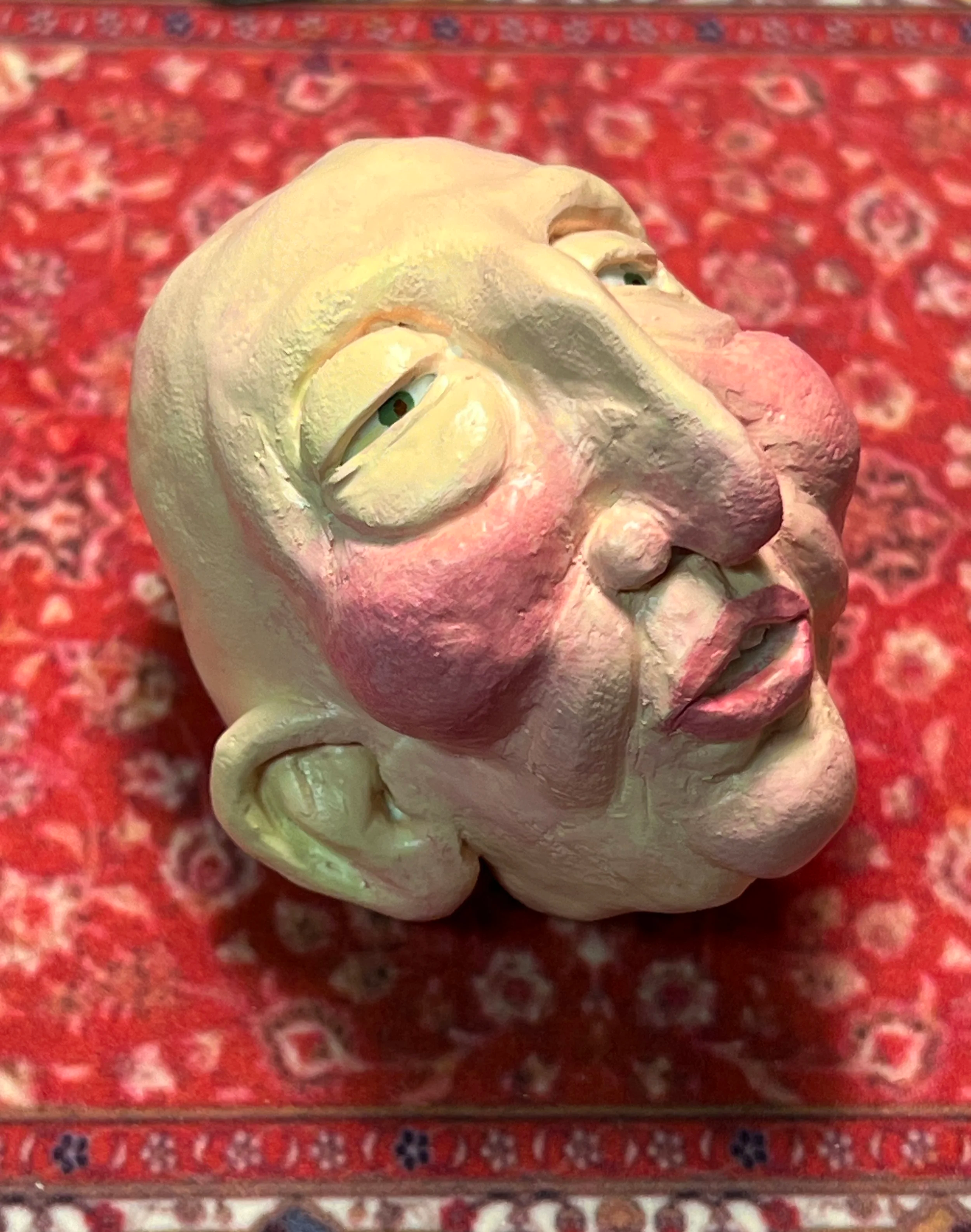 ~2" tall- polymer clay and acrylic paint