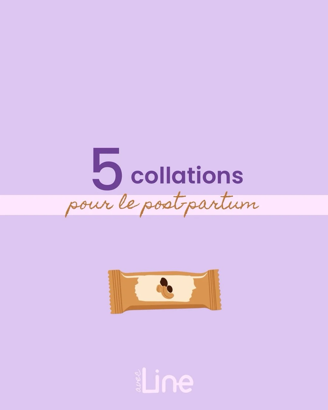 Voici 5 collations nutritives pour soutenir la r&eacute;cup&eacute;ration de ton corps en post-partum 💪🏼
(m&ecirc;me si le pot de glace ou le paquet de bonbons de temps en temps, c&rsquo;est aussi prescrit pour le moral ❤️&zwj;🩹)

Line, ton soutie