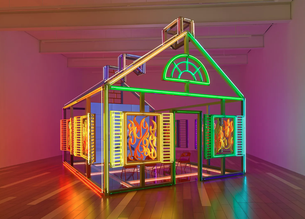 Powder Coating for Alex Da Corte "Hell House" on display at Glenstone Museum.