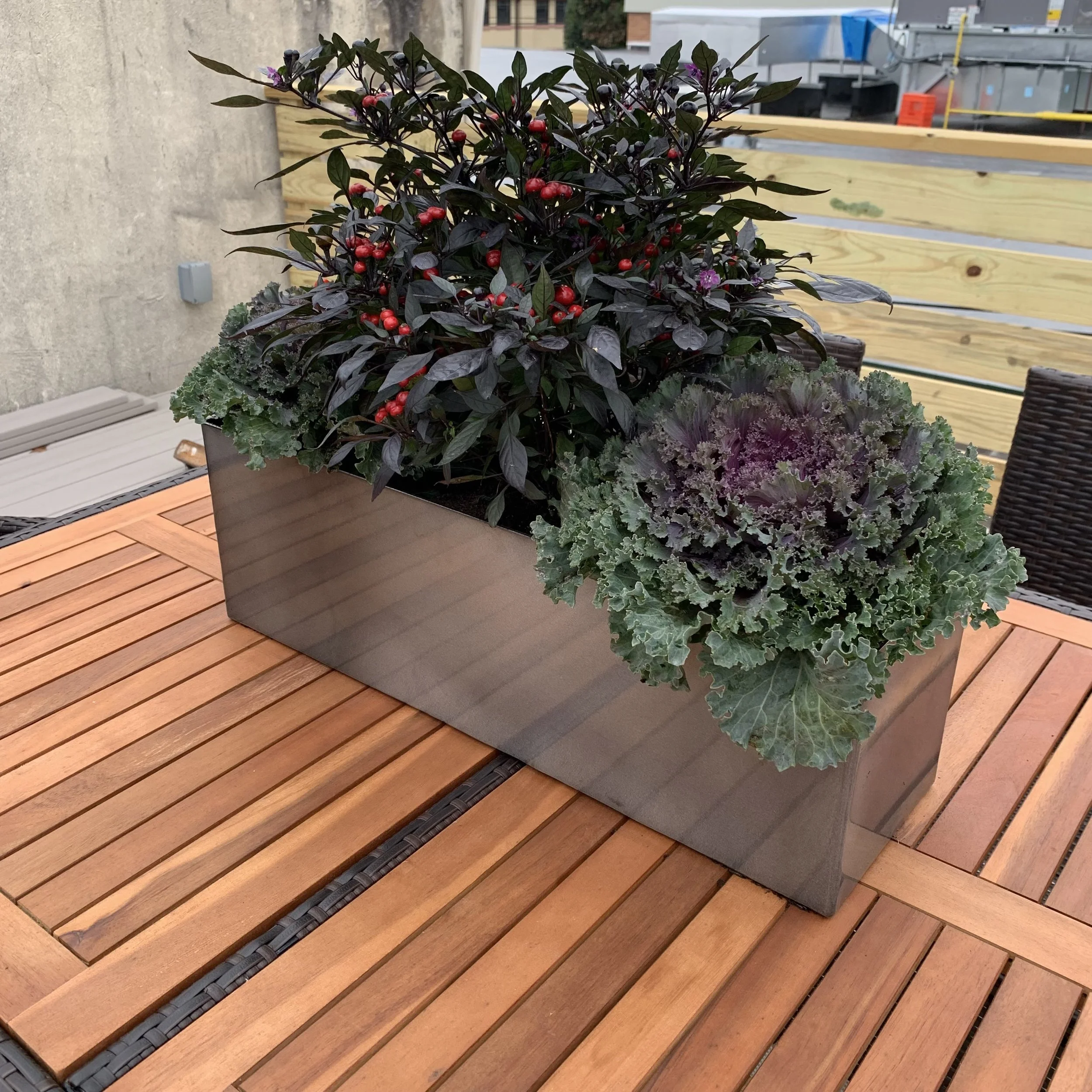 Gray planter box