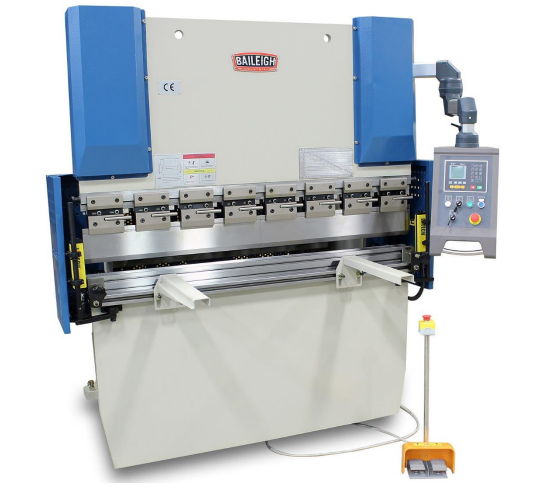 blue and gray machine for bending sheet metal