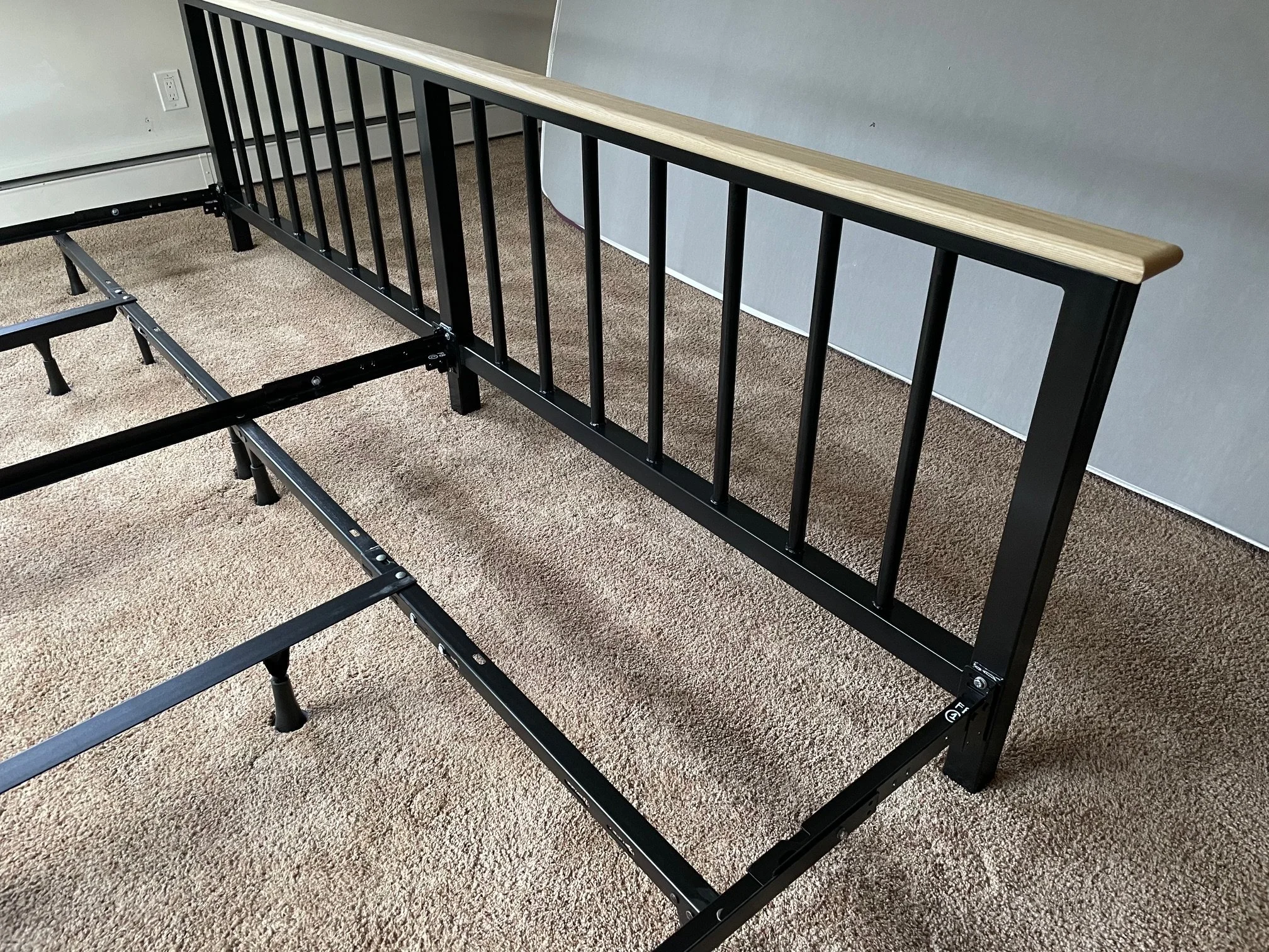 Extra large headboard and foot board for custom sized bed frame.