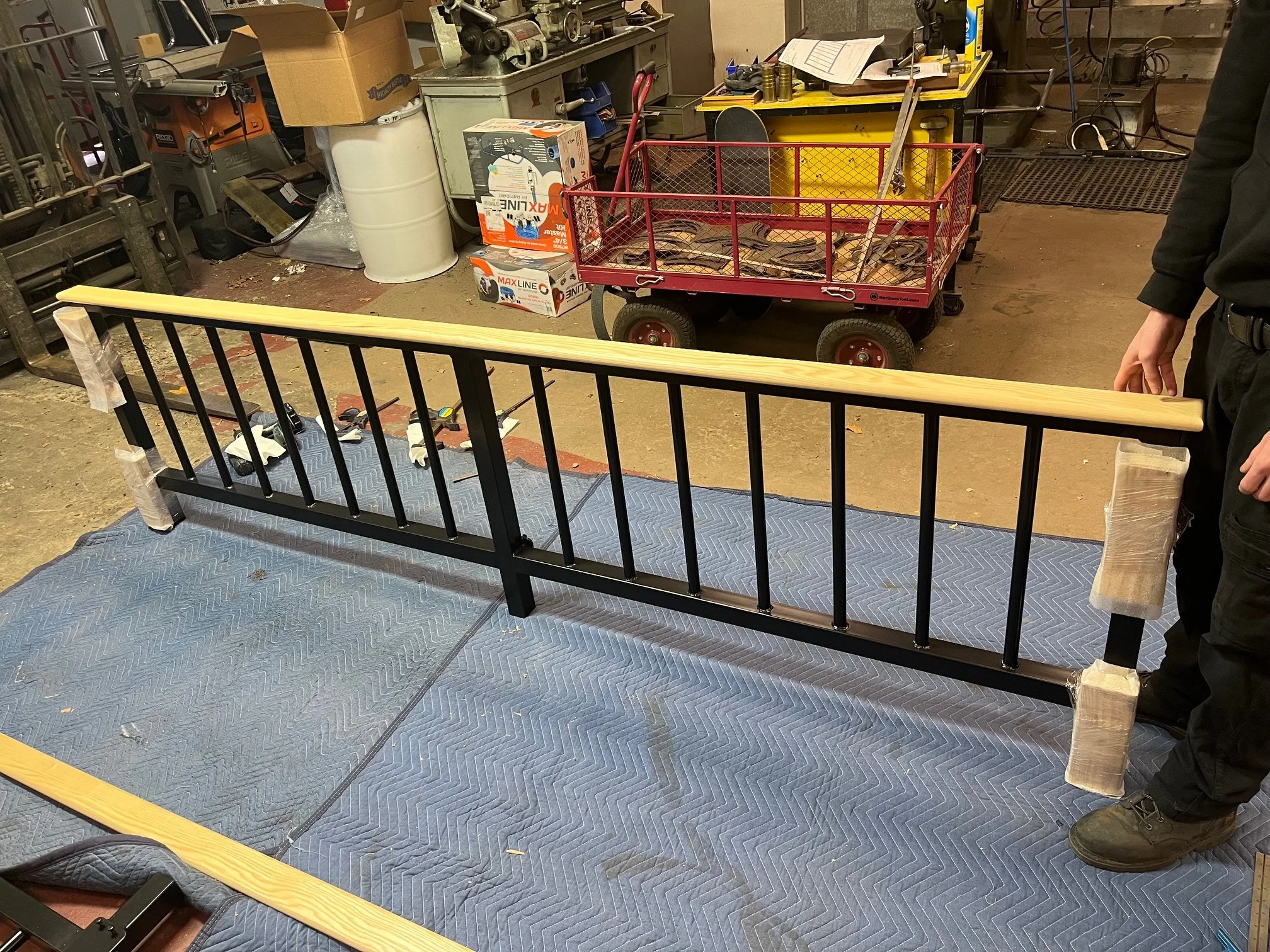 Extra large headboard and foot board for custom sized bed frame.