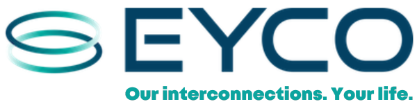 Logo de la société EYCO avec le slogan 'Our Interconnections. Your Life.'