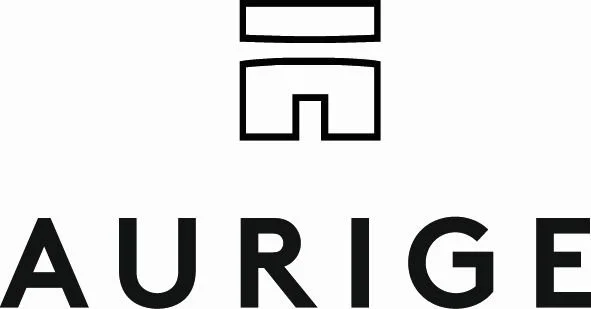 Logo avec la lettre 'A' stylisée au-dessus du mot 'AURIGE' en lettres noires.