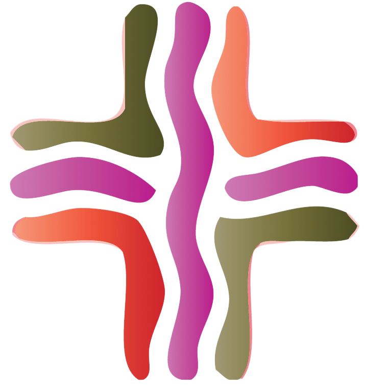 A colorful abstract cross logo