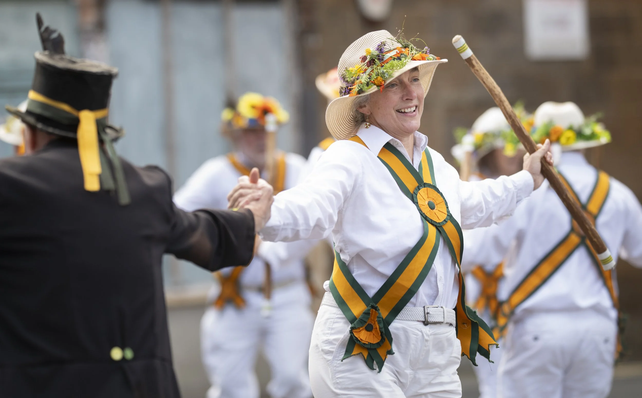 Morris dancing in the Market Place Uppingham