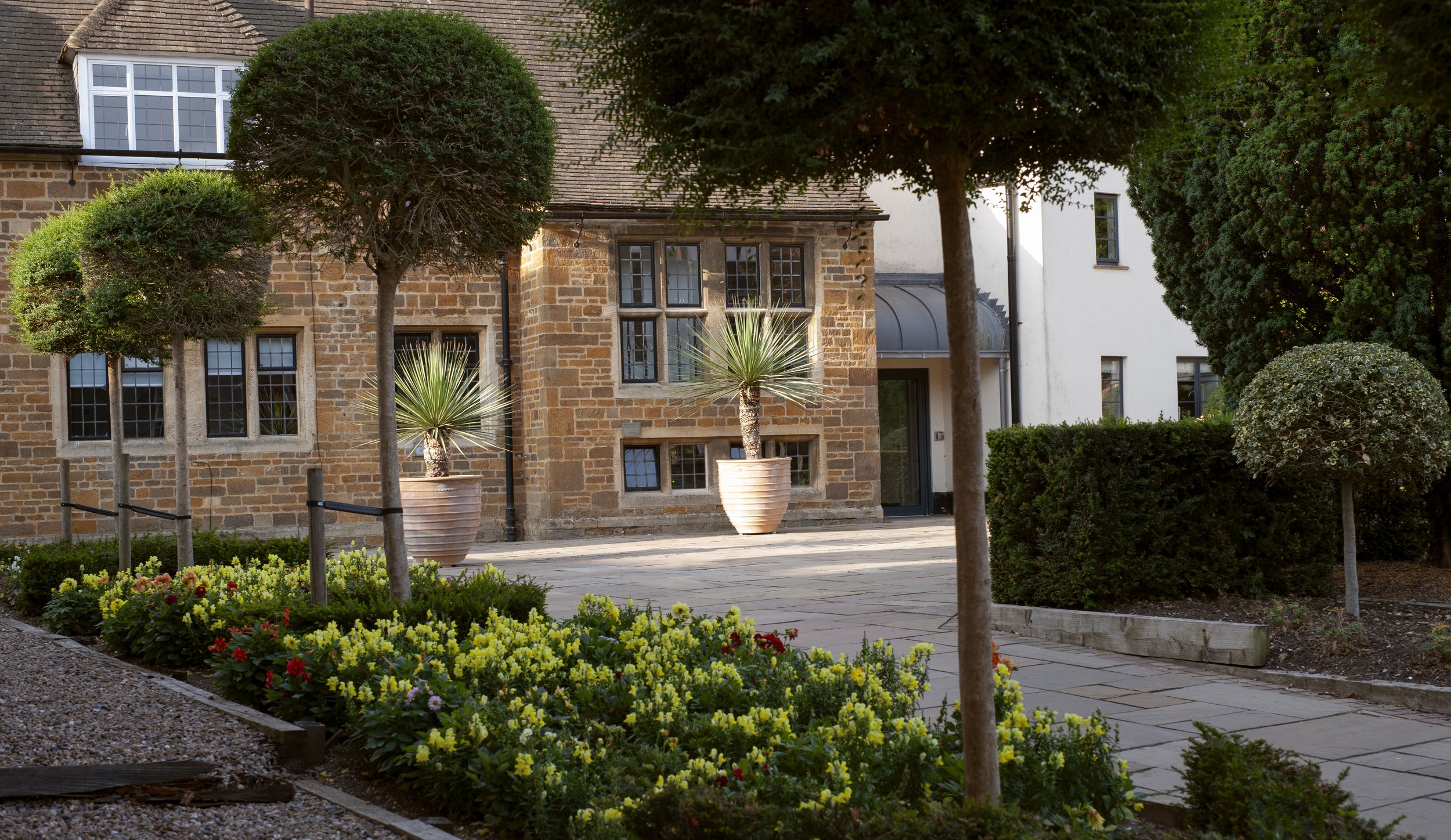 School buildings and gardens