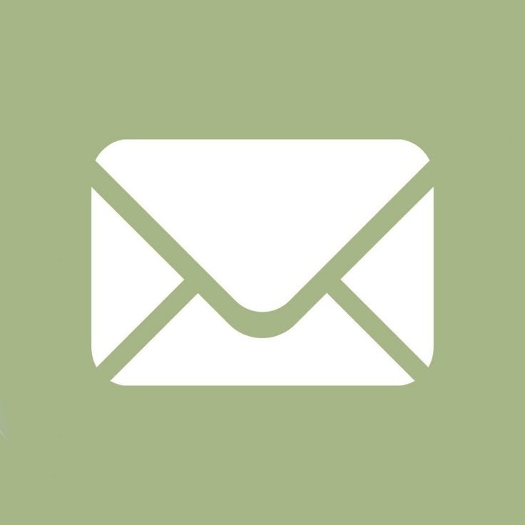 White envelope icon on a light green background.