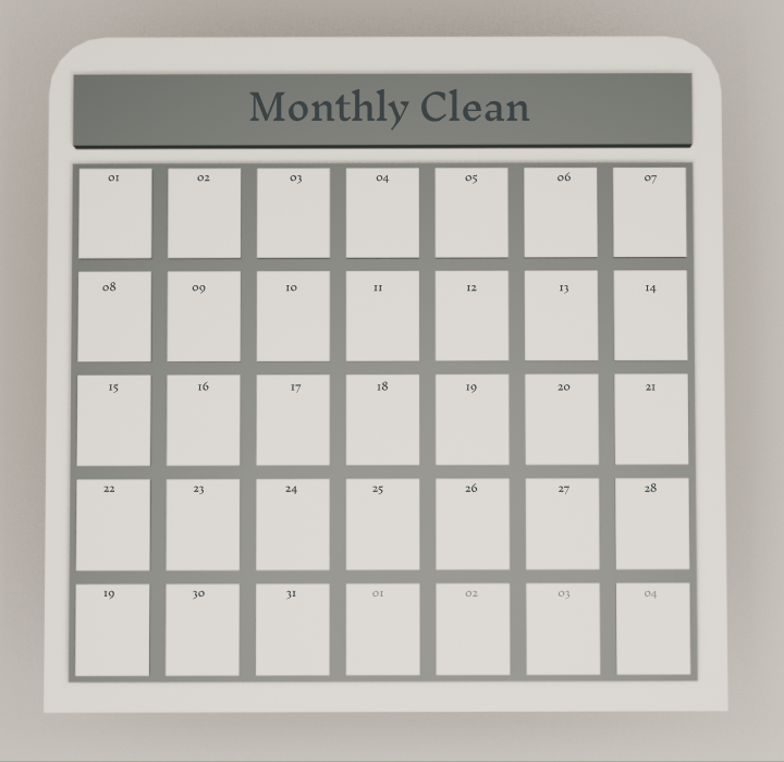 Monthly Cleaning Template