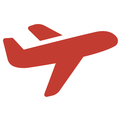 Silhouette of a red airplane