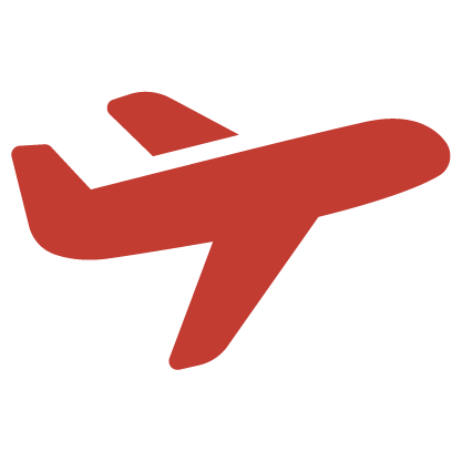 Silhouette of a red airplane