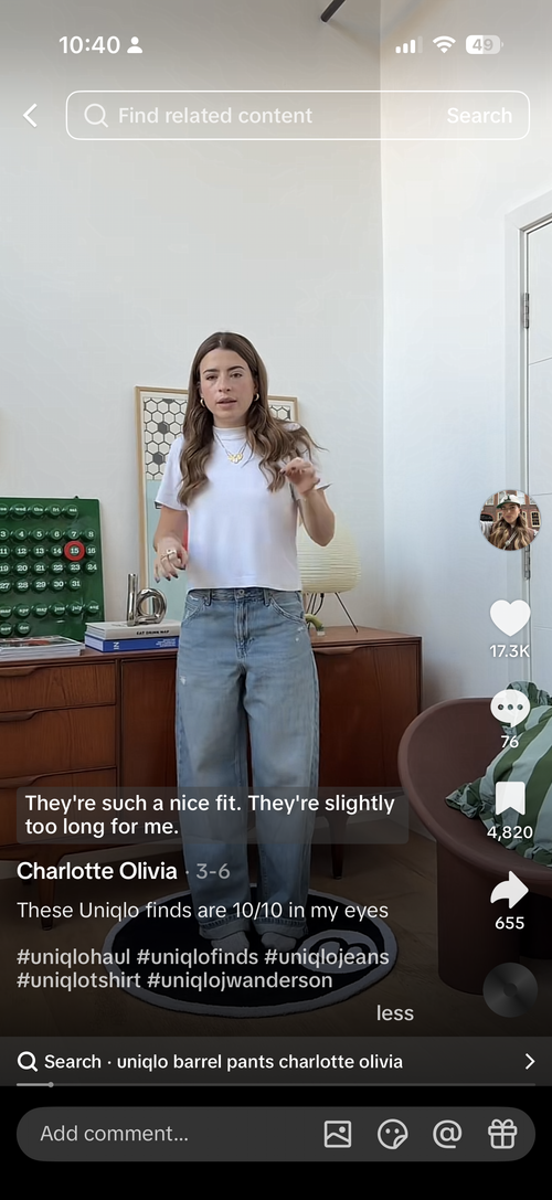 Uniqlo organic creator content