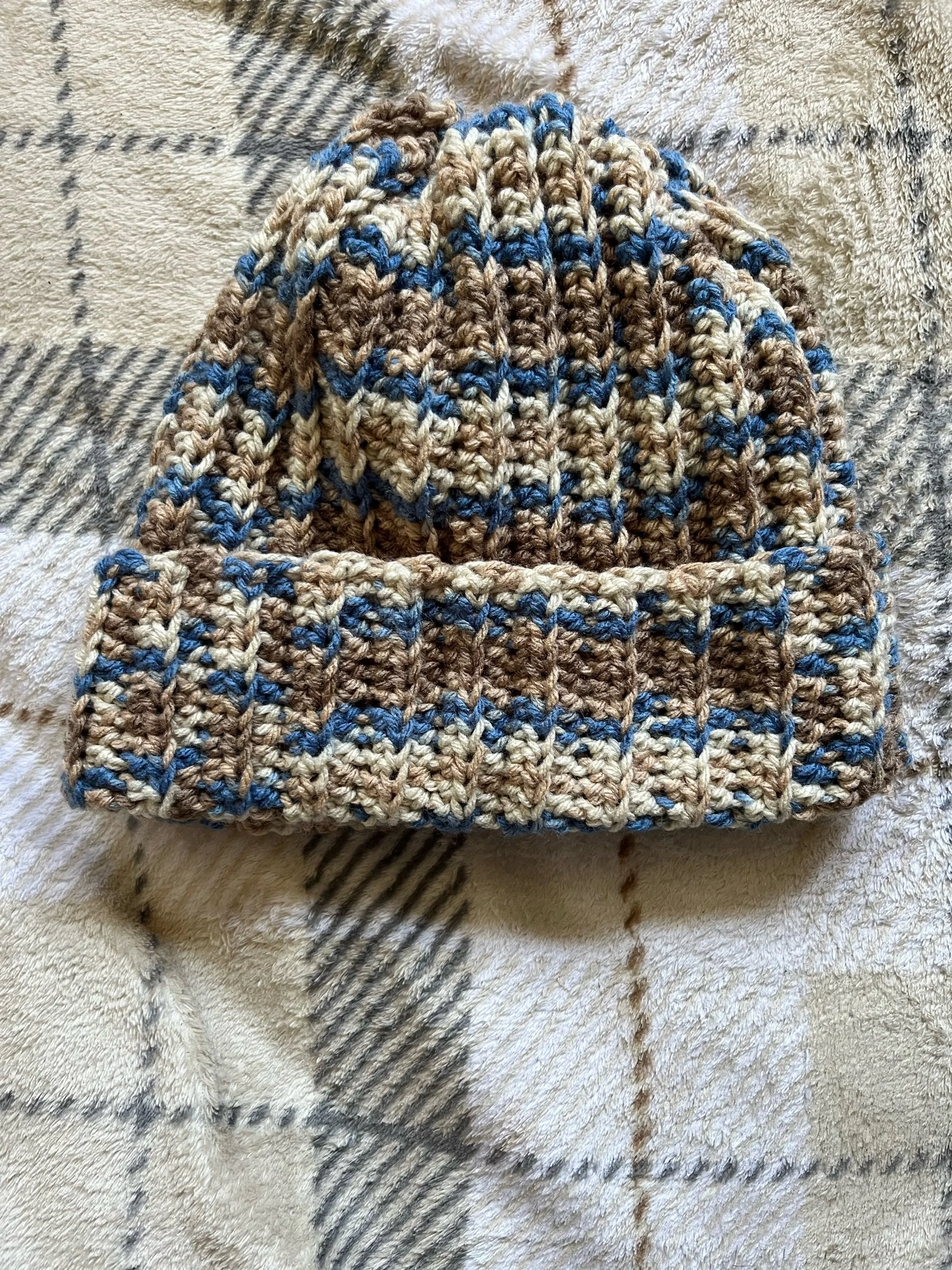 Crochet knit beanie