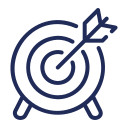 A target with an arrow hitting the bullseye.