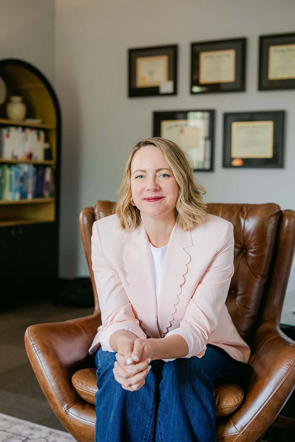 Dr. Andrea Cooper in her private practice office in Columbus, Ohio