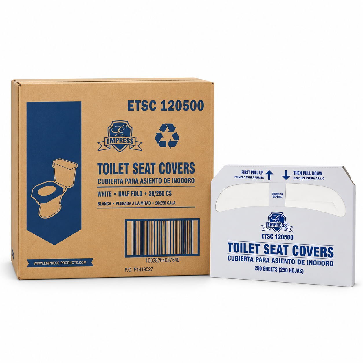 Empress Toilet Seat Covers – White, Half-Fold