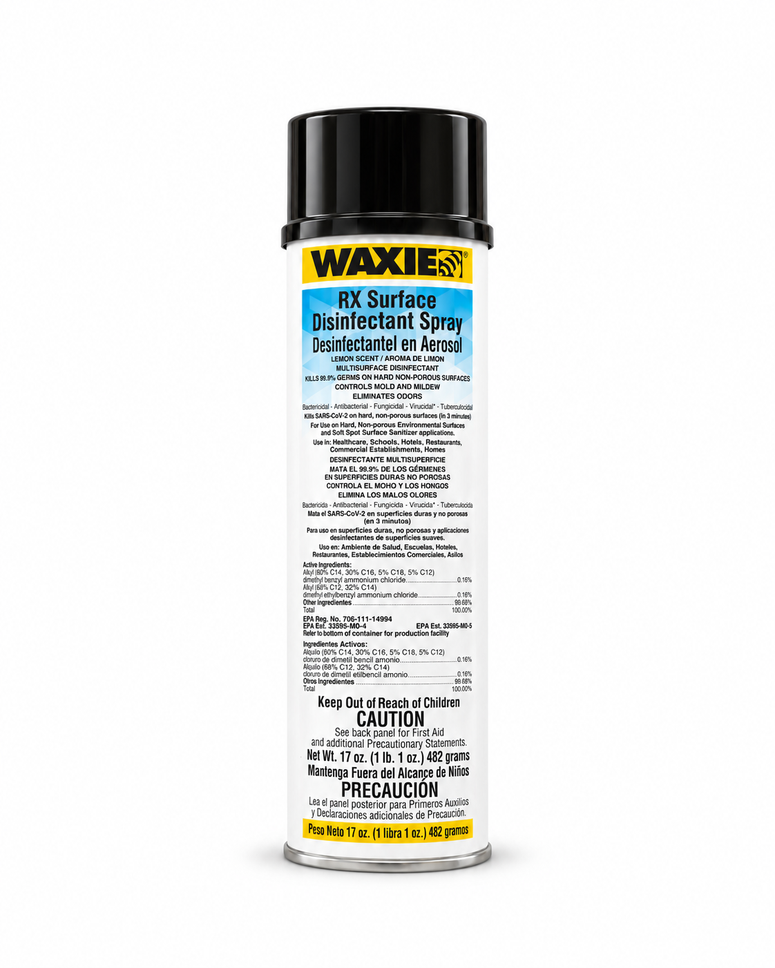 WAXIE RX Lemon Disinfectant Spray Can.png