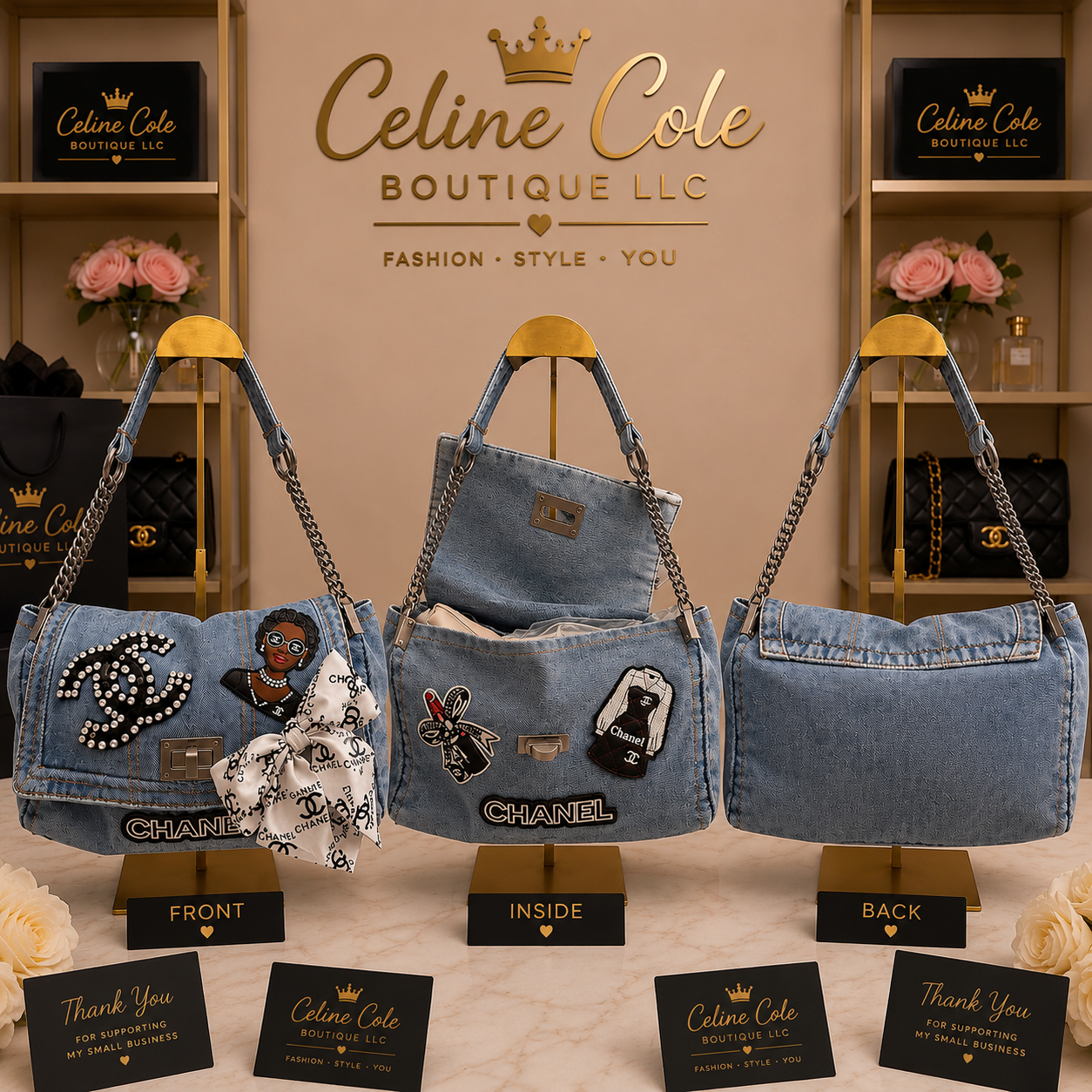Denim Luxe Statement Bag- One of One