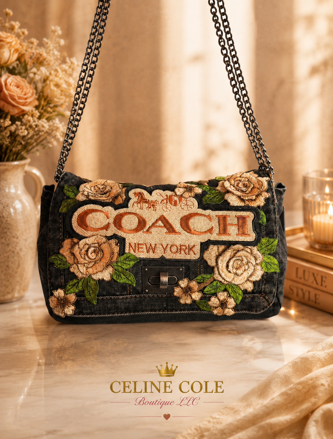 Custom Designer Embroidered Shoulder Bag