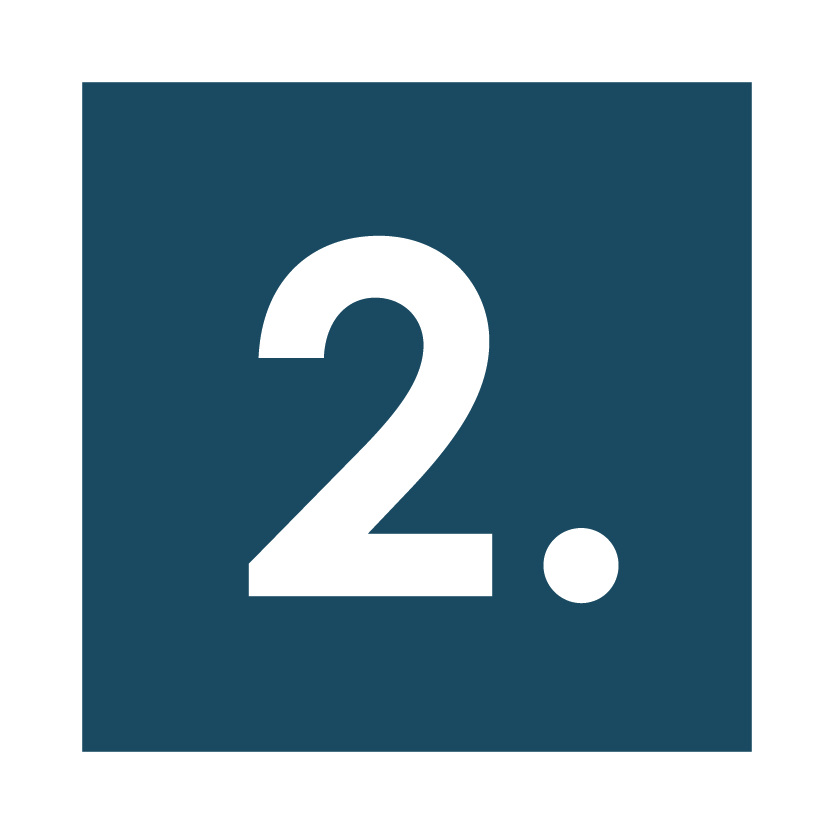 Number 2 on a blue background.
