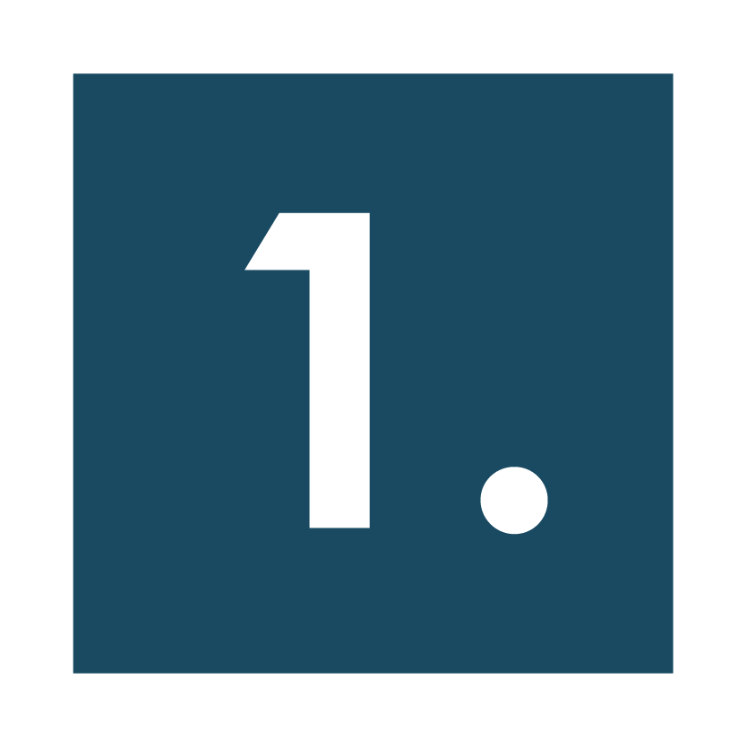 Number 1 inside a blue square on a black background.