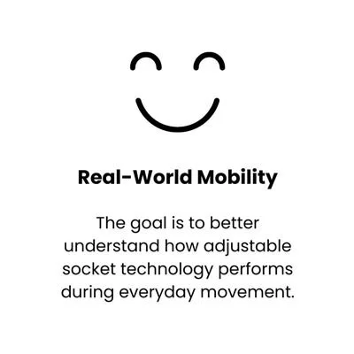 Real world mobility research examines how adjustable socket technology performs during everyday movement.