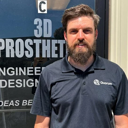 Sean McClure, Chief Engineer at Quorum Prosthetics.