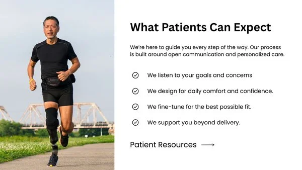 Explore patient resources on what to expect from Quorum, including personalized care, fit adjustments, and ongoing support.