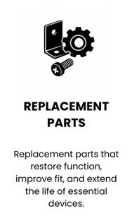 Replacement parts made by Quorum using advanced technology and custom 3D printed design.
