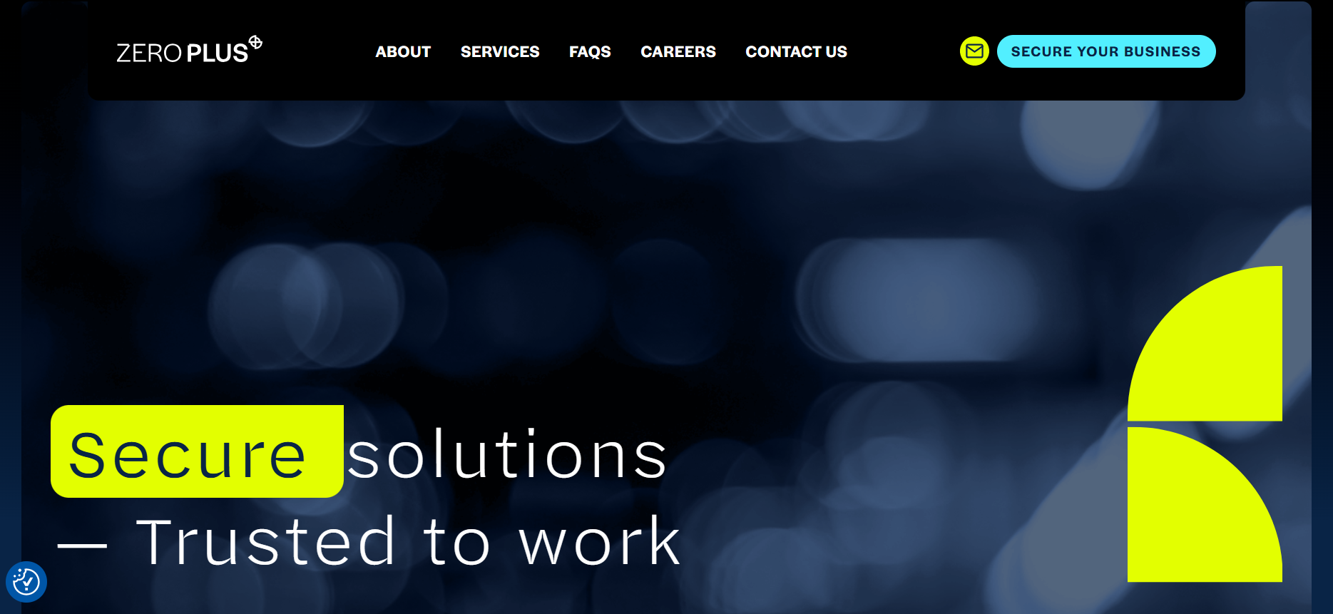 Screenshot of a website homepage for Zero Plus