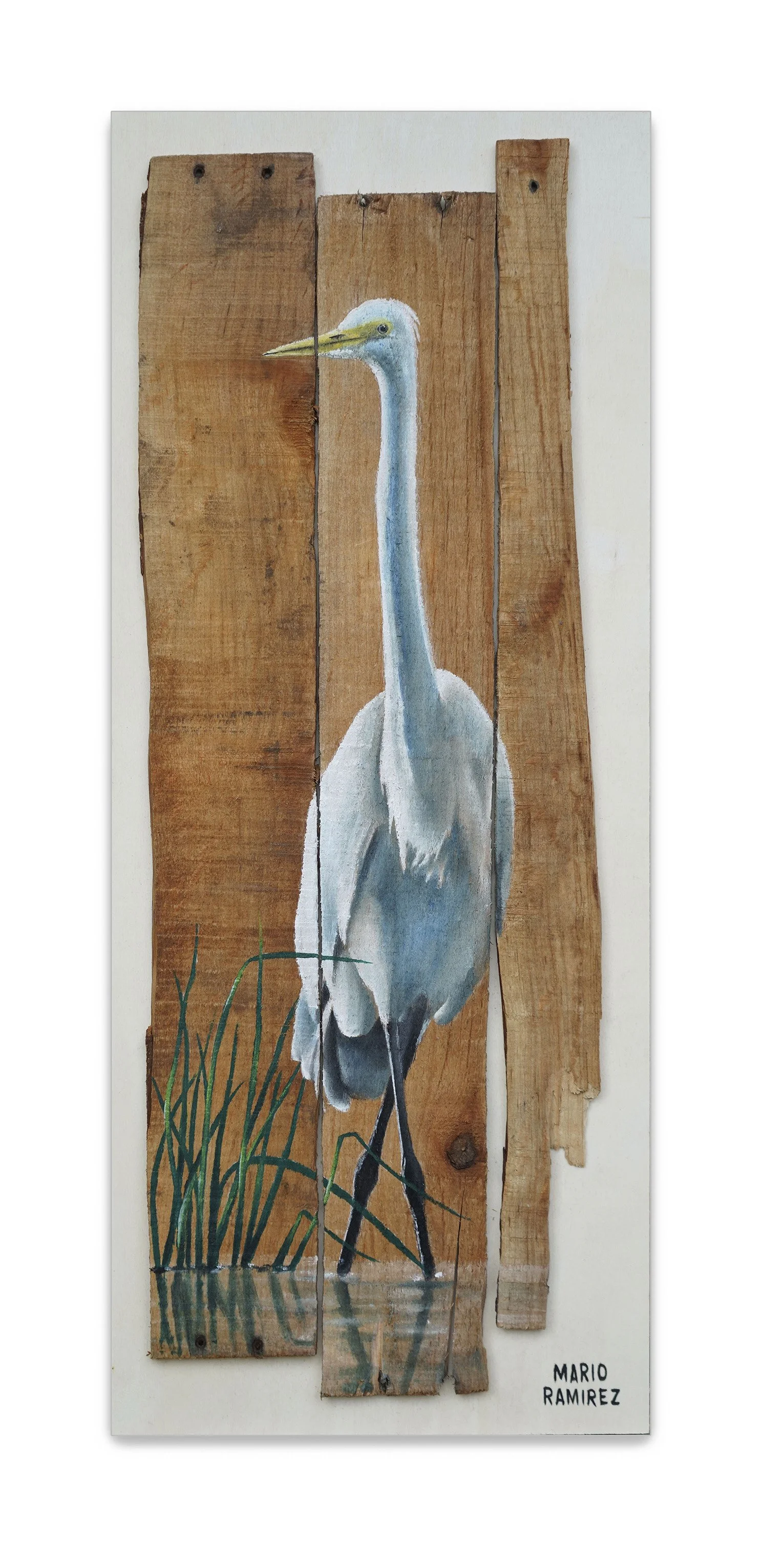 La Garza, acrílico, 20 x 50 cm, 2026, disponible