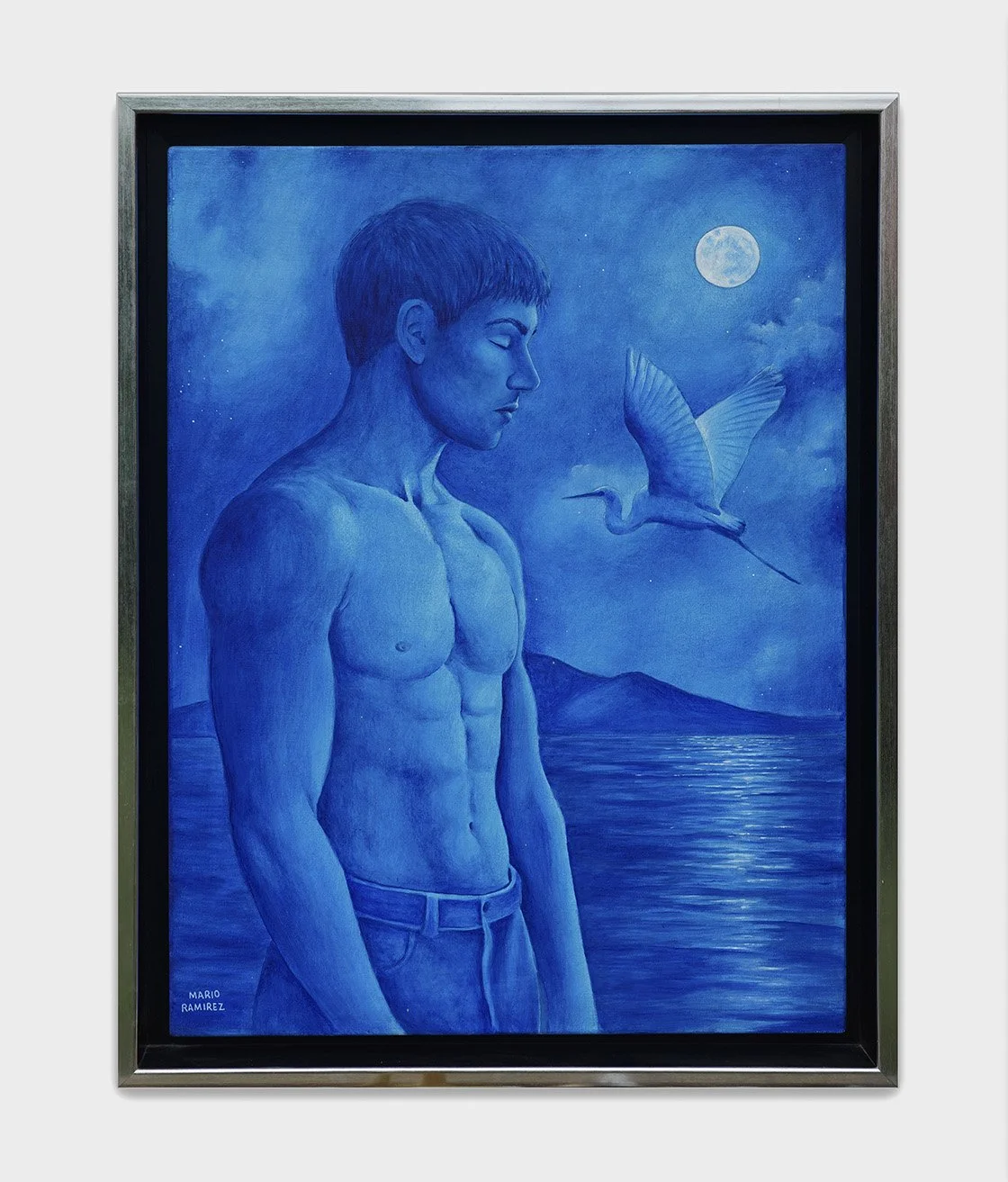 El Cuerpo y la Luna, acrílico, 47 x 59 cm, 2026, disponible