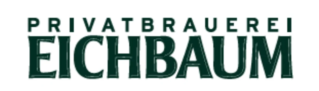Logo with the words "Privatbrauerei Eichbaum" in green text, indicating a private brewery.