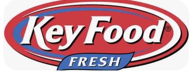 Logo of Key Food Fresh grocery store with red, white, and blue design.