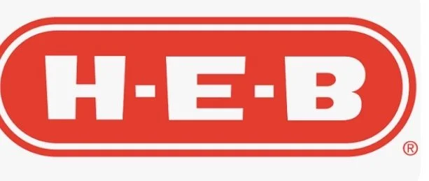 H-E-B logo on a red background with white text.