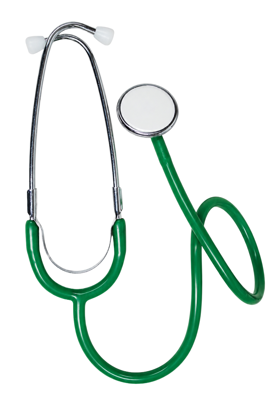 A stethoscope with green tubing and a silver chest piece against a background resembling the Dutch flag with black, red, and white horizontal stripes.