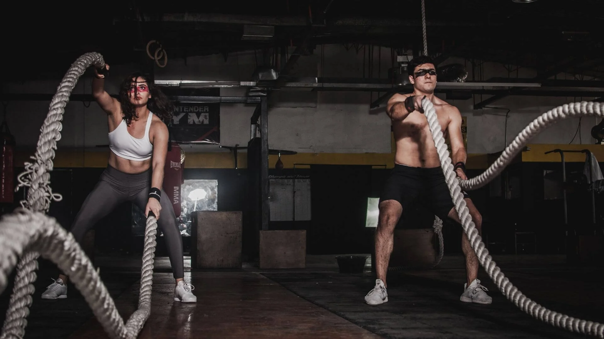 two people exercising