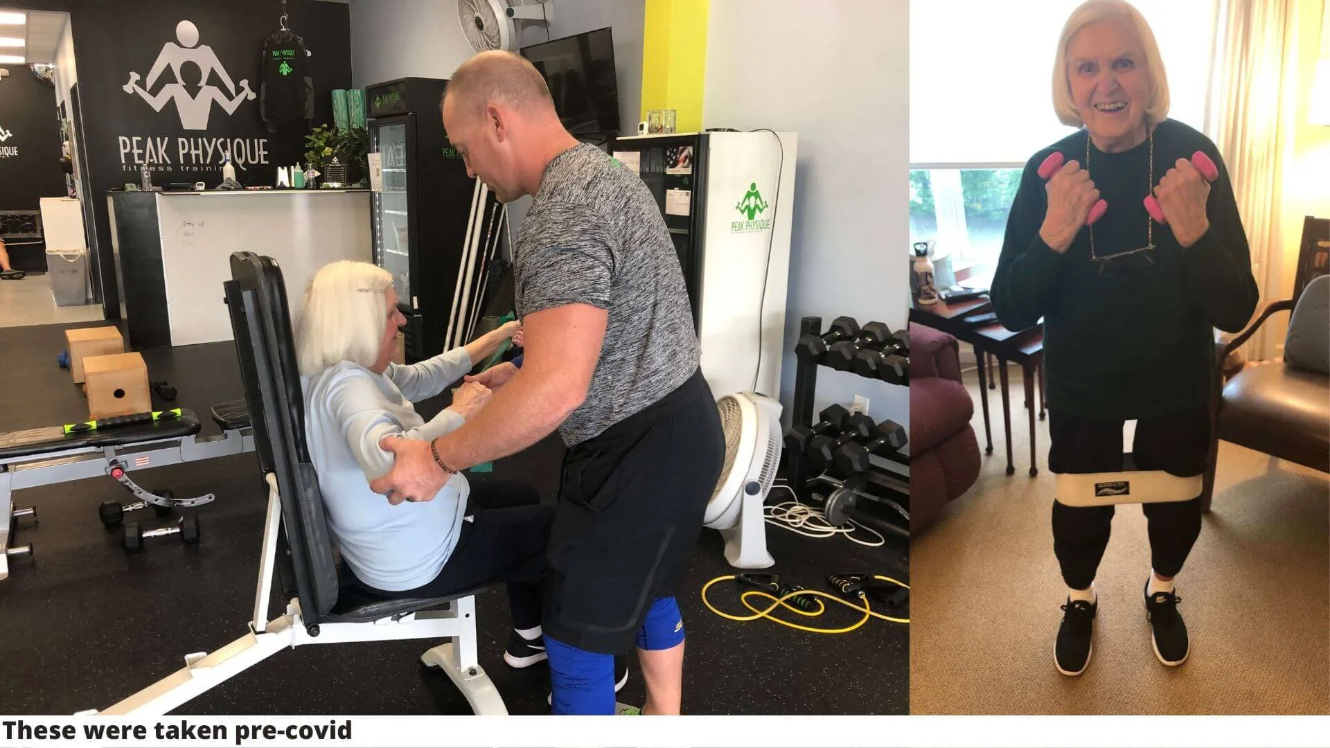 a senior training with a personal trainer