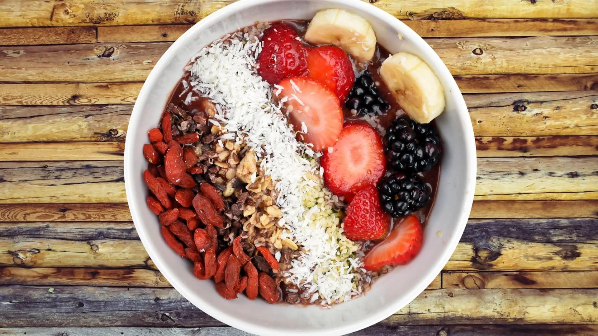 a bowl full of healthy breakfast foods