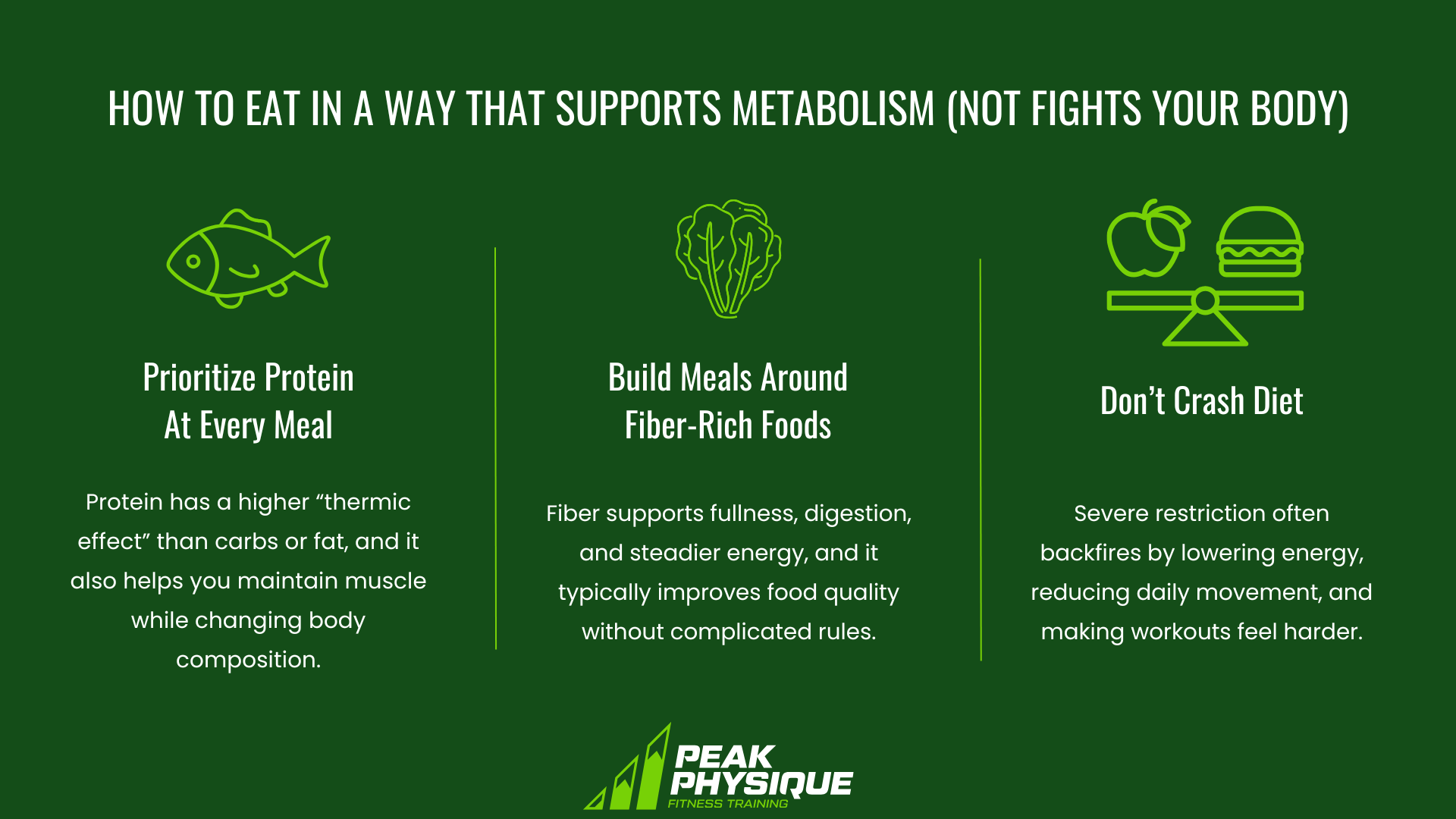 graphic that explains How To Eat In A Way That Supports Metabolism (Not Fights Your Body)