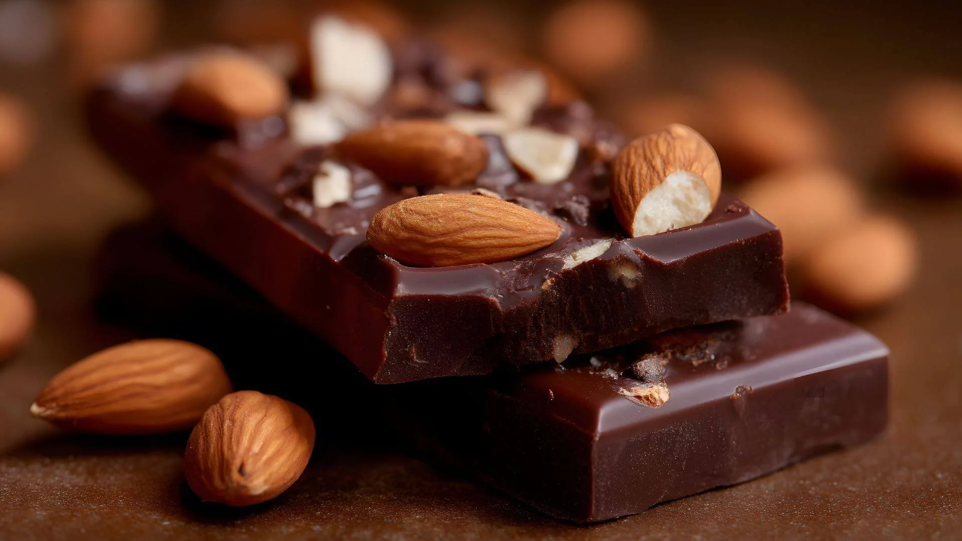 dark chocolate and almonds