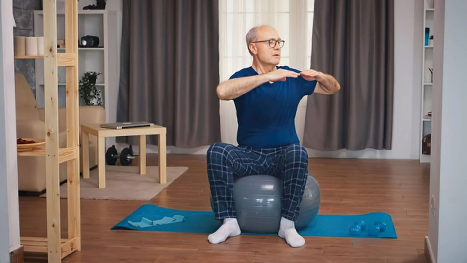 older man exercising