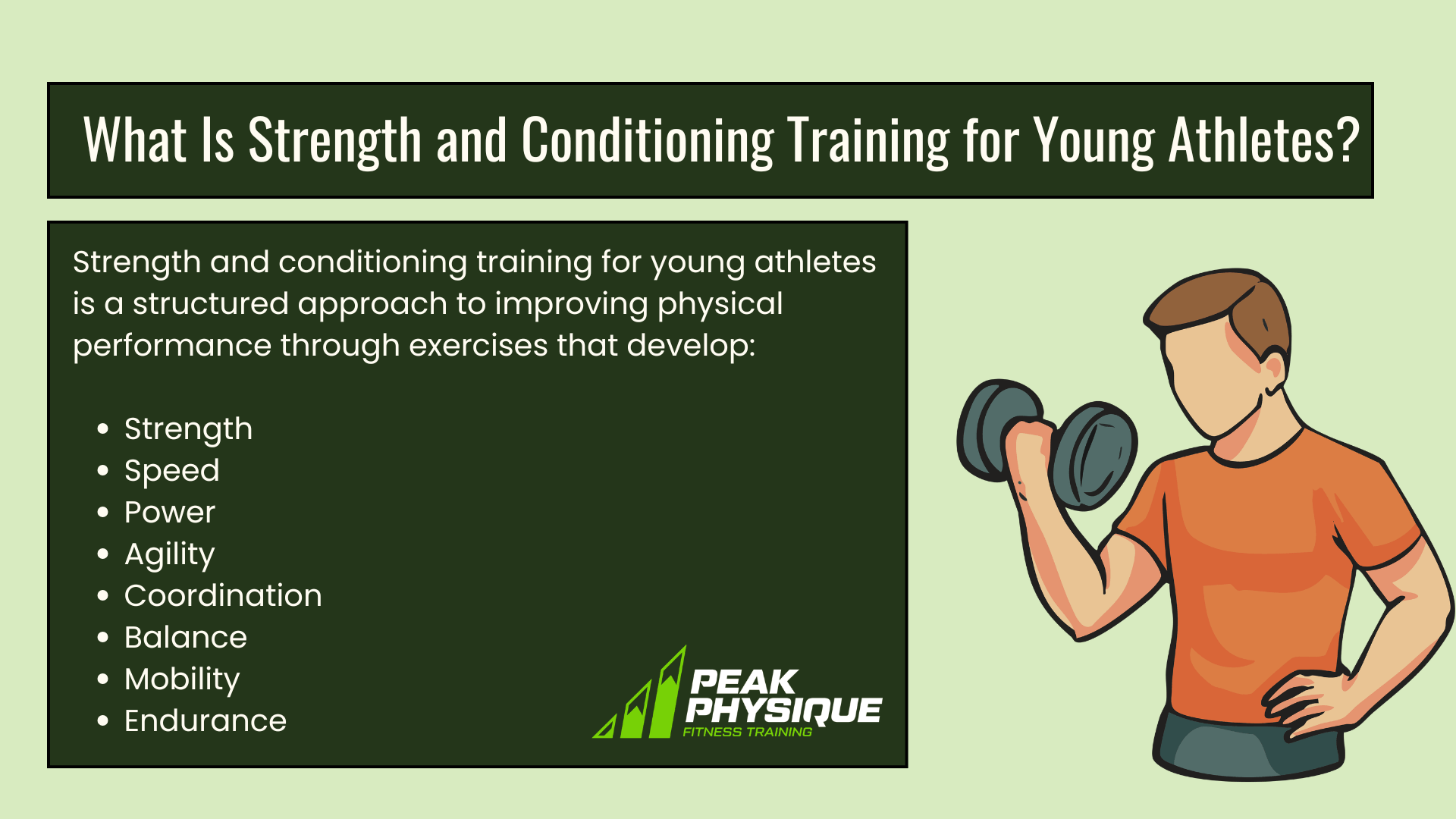 graphic showing the definition of Strength and Conditioning Training for Young Athletes?