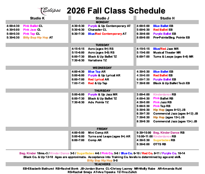 Dance Classes for all Ages