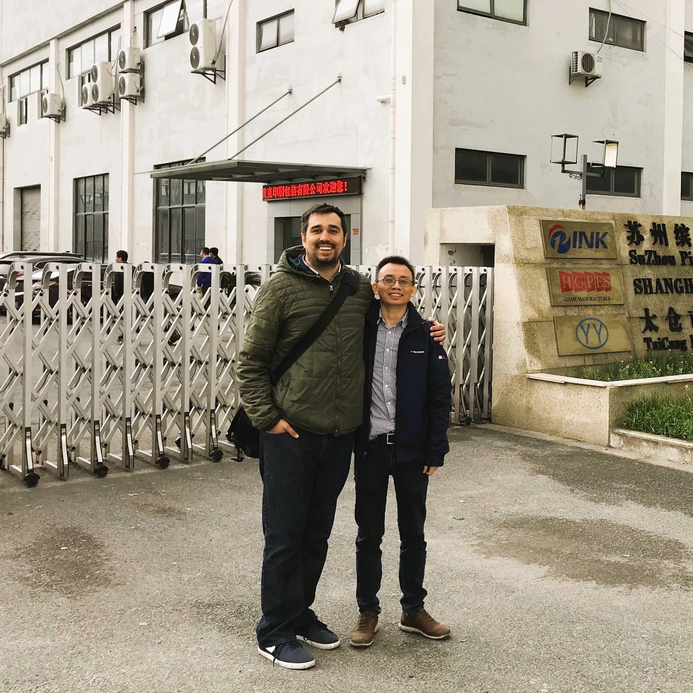 Nick in China visiting game factory and make his board game